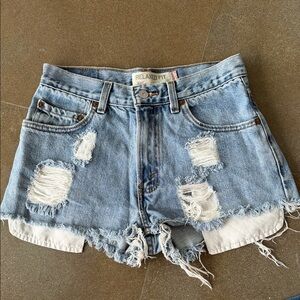 Levi's Light Blue Distressed Denim Shorts
